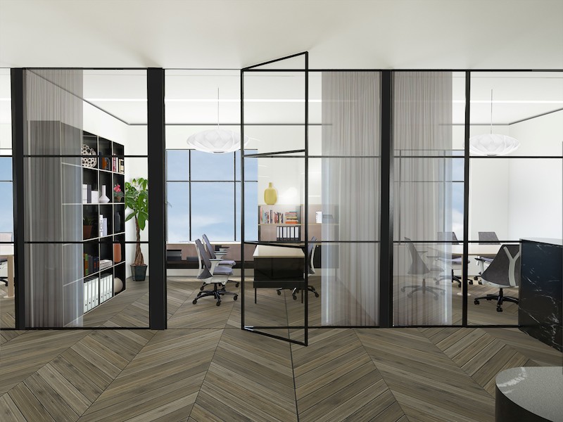 A rendering of a private office at Canopy