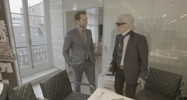Derek Blasberg of CNN Style with Karl Lagerfeld