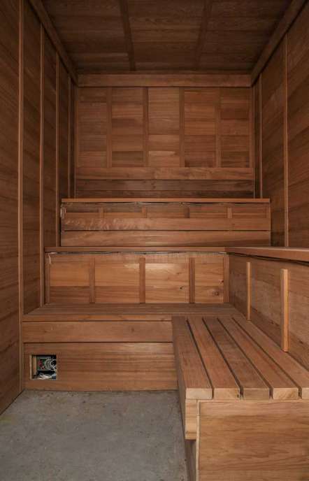 The wooden sauna