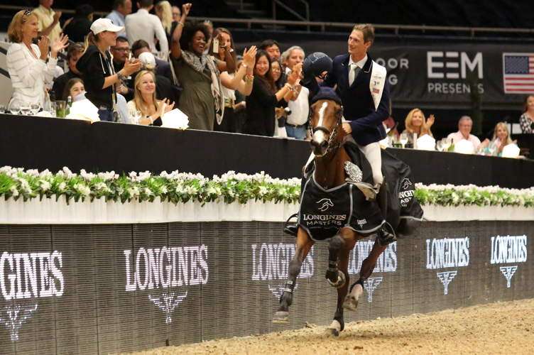 Daniel Deusser rides at the Longines Masters of Los Angeles at the Long Beach Convention Center 