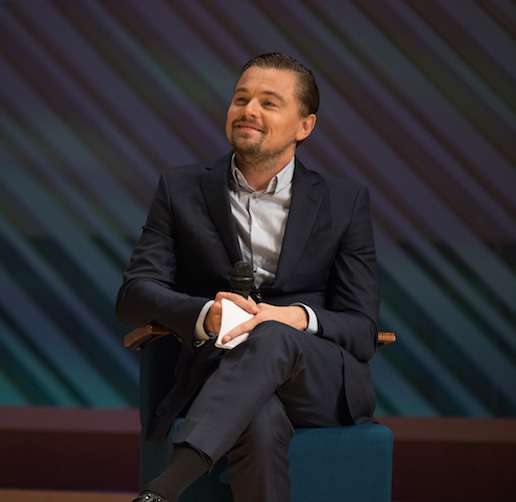Producer Leonardo DiCaprio during the panel discussion following the Miami premiere of 'Before the Flood' airing globally on the National Geographic Channel October 30. (photo credit: Alberto Tamargo/National Geographic Channel/PictureGroup)