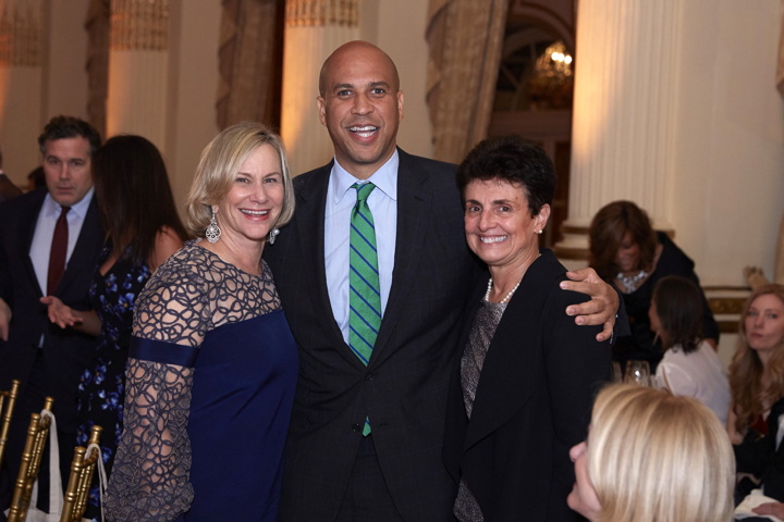 Gala award recipient Laurie Tisch, New Jersey Senator Cory Booker and Ana L. Oliveira Photo: Steve Remich