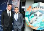 Street Artist, Tristan Eaton and Managing Director of Hublot of America, Jean-Francois Sberro at the unveiling of Hublot Classic Fusion Aerofusion Concrete Jungle timepiece