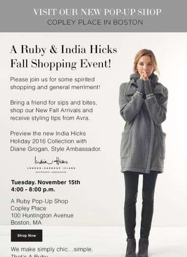 Avra Myers Of A RUBY Celebrates Her New Space At Copley Place In Boston  With A Fall Shopping Event