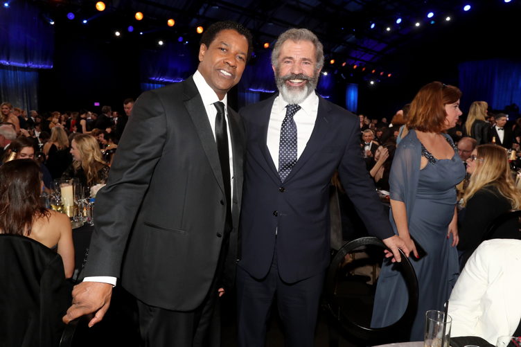 Denzel Washington (L) and Mel Gibson