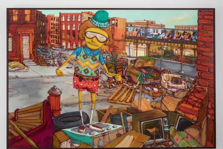 Jorge Perez's Osgemeos, South Bronx, 2016. Mixed Media on wood