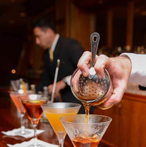 Cocktails being prepared at the Waldorf Astoria New York