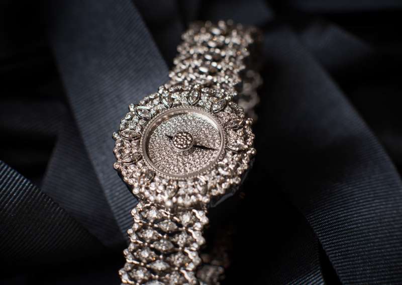 Buccellati Eliqo Marquise diamond and white gold watch.