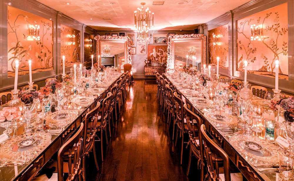 The Eden Room at Park Tavern decorated for a dinner hosted by Mary Gonsalves Kinney