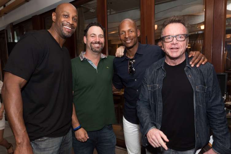 Alonzo Mourning, Mark Groussman, Ray Allen and Tom Arnold