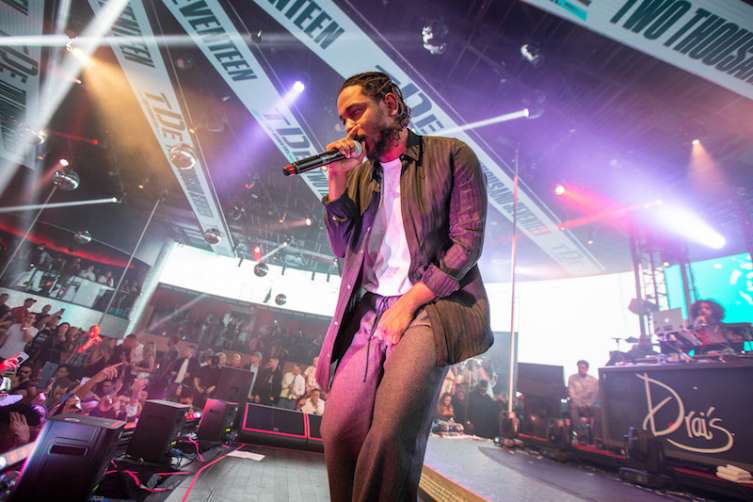 Kendrick Lamar performs at Drai's. 