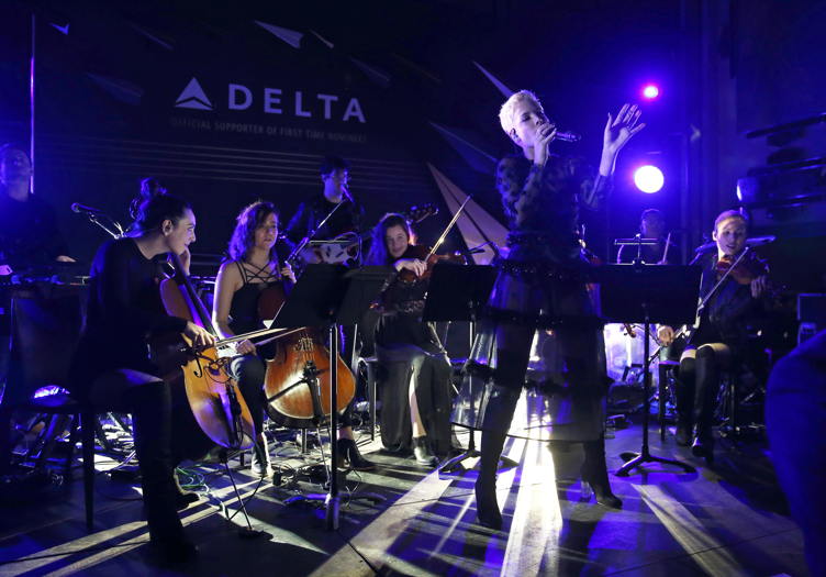 Halsey performs onstage at the Delta Air Lines official Grammy event 