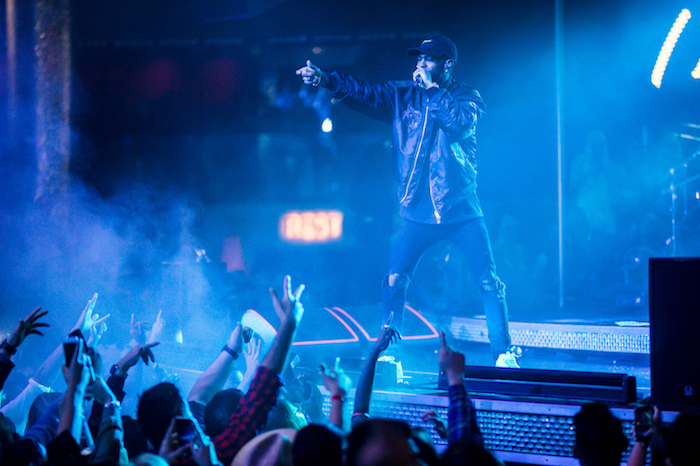 Big Sean performs his new studio album "I Believe" at Drai's. 