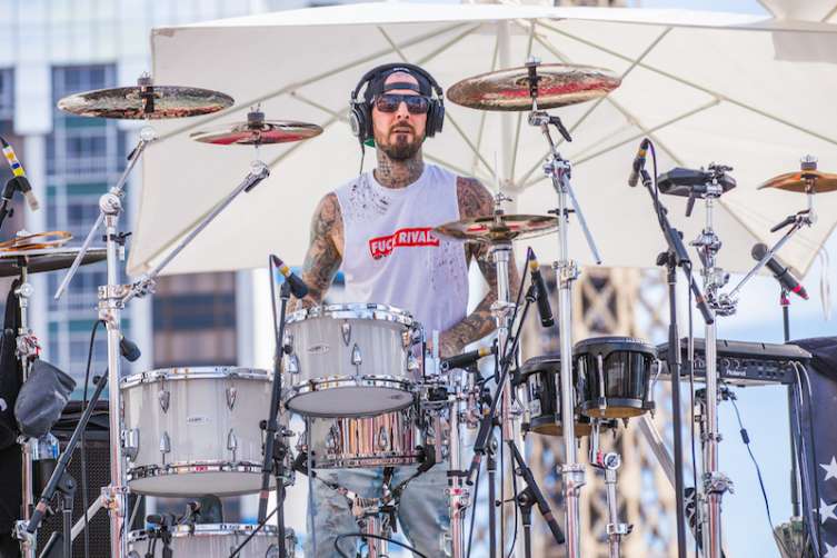Travis Barker performs at Drai's.