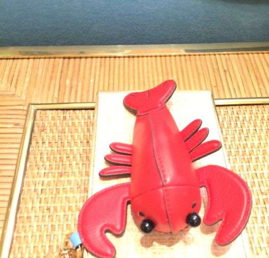 lobster tory burch coin key fob