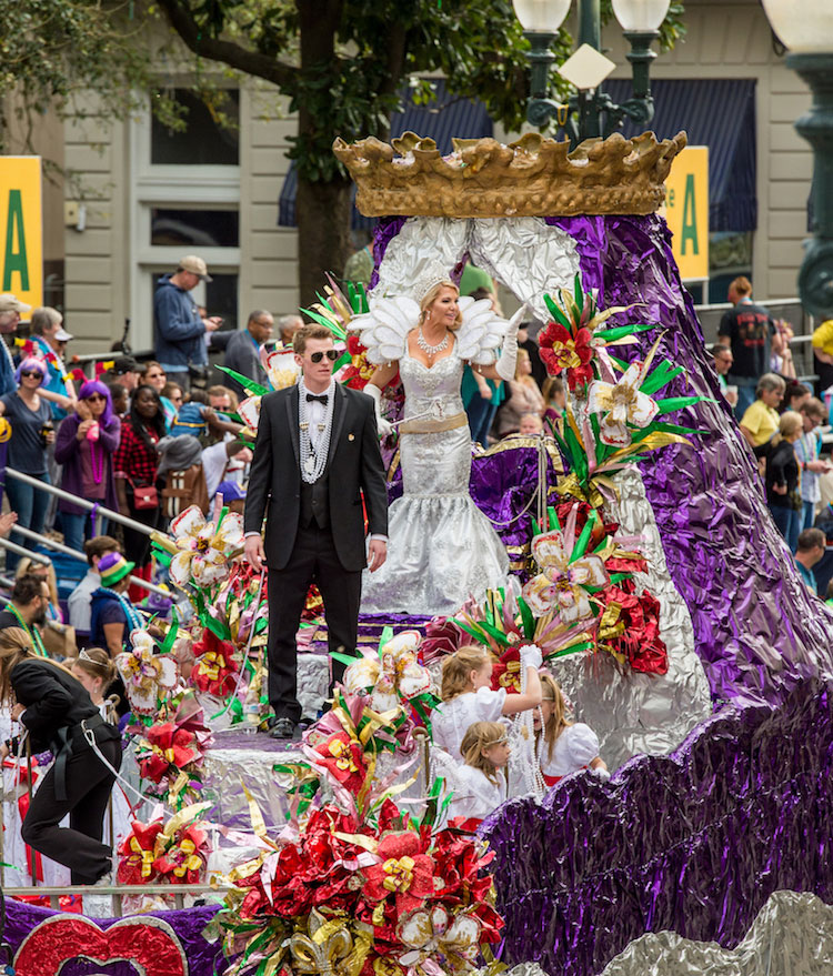 Susan Hoff as Queen of the Mid-City Krewe at Mardi Gras