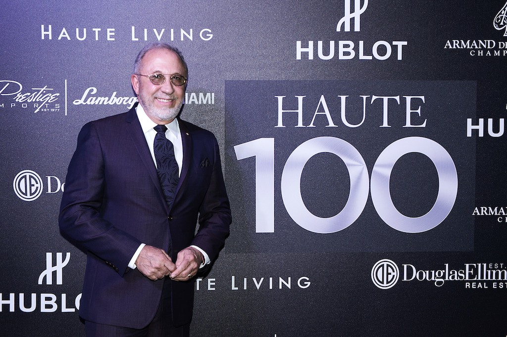 MIAMI, FL - MAY 16: Emilio Estefan attends the Haute Living Miami's Annual Haute 100 Dinner Presented By Hublot And Prestige Imports at Miami Design District Palm Court on May 16, 2017 in Miami, Florida. (Photo by Romain Maurice/Getty Images for Haute Living)