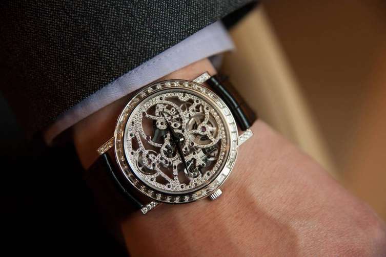 Piaget is one of the few brands that can even set diamonds on the bridges of a skeleton movement