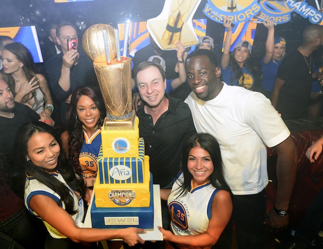 Draymond Green and Joseph Lacob celebrate at Jewel Nightclub. 