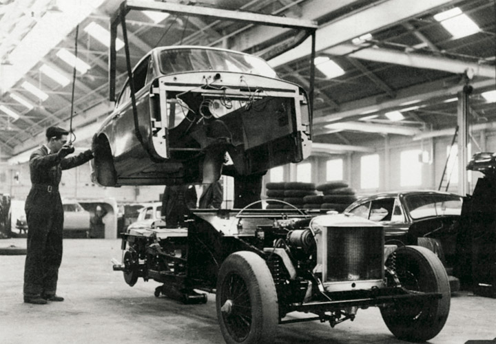 Where vintage Aston Martin's were once build, they are now being restored.