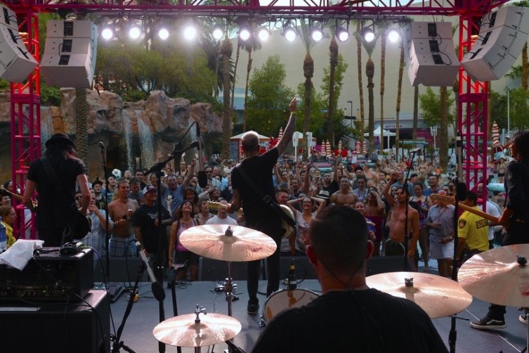 Everclear performs at the Go Pool at the Flamingo. 