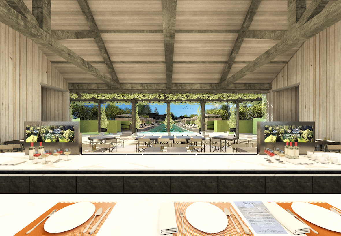 A rendering of the Pool Cafe & Bar interior
