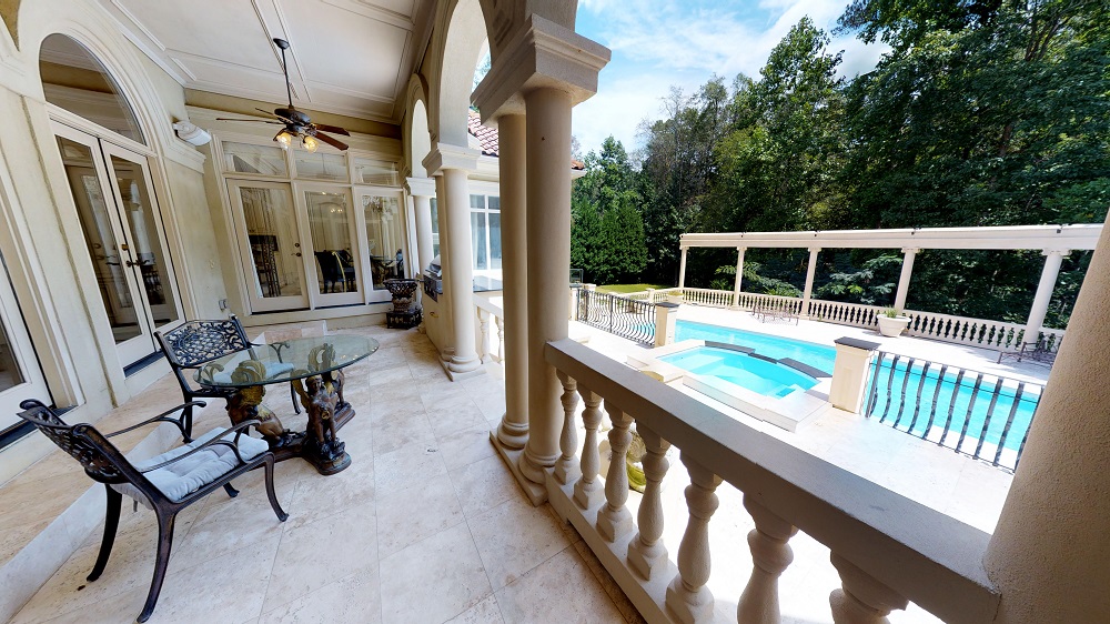 Veranda with Travertine