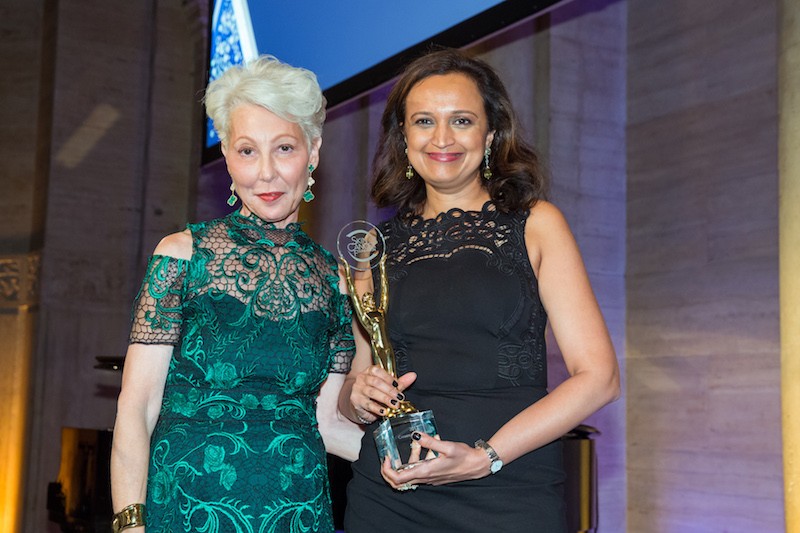 Skin Cancer Foundation President, Dr. Deborah S. Sarnoff and Champion for Change honoree Priya Venkatesh, Vice President of Merchandising, Skincare and Hair, at Sephora. 