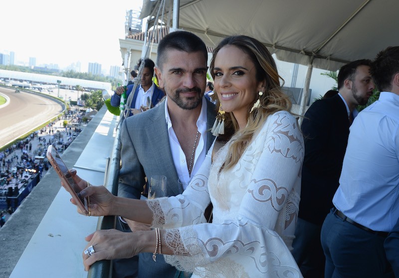 Juanes and Karen Martinez attend The Inaugural $12 Million Pegasus World Cup Invitational