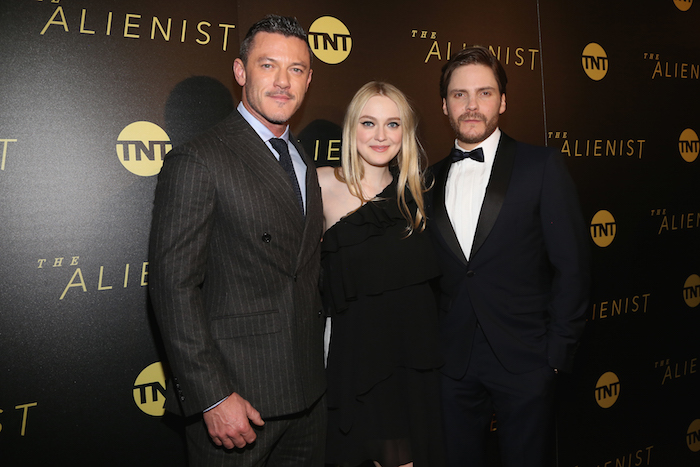Luke Evans, Dakota Fanning and Daniel Bruhl at the New York Premiere of TNT's "The Alienist"