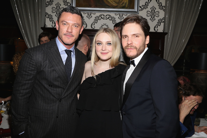 Luke Evans, Dakota Fanning, Daniel Bruhl at the New York Premiere after party for TNT's "The Alienist" at Delmonico's, NYC