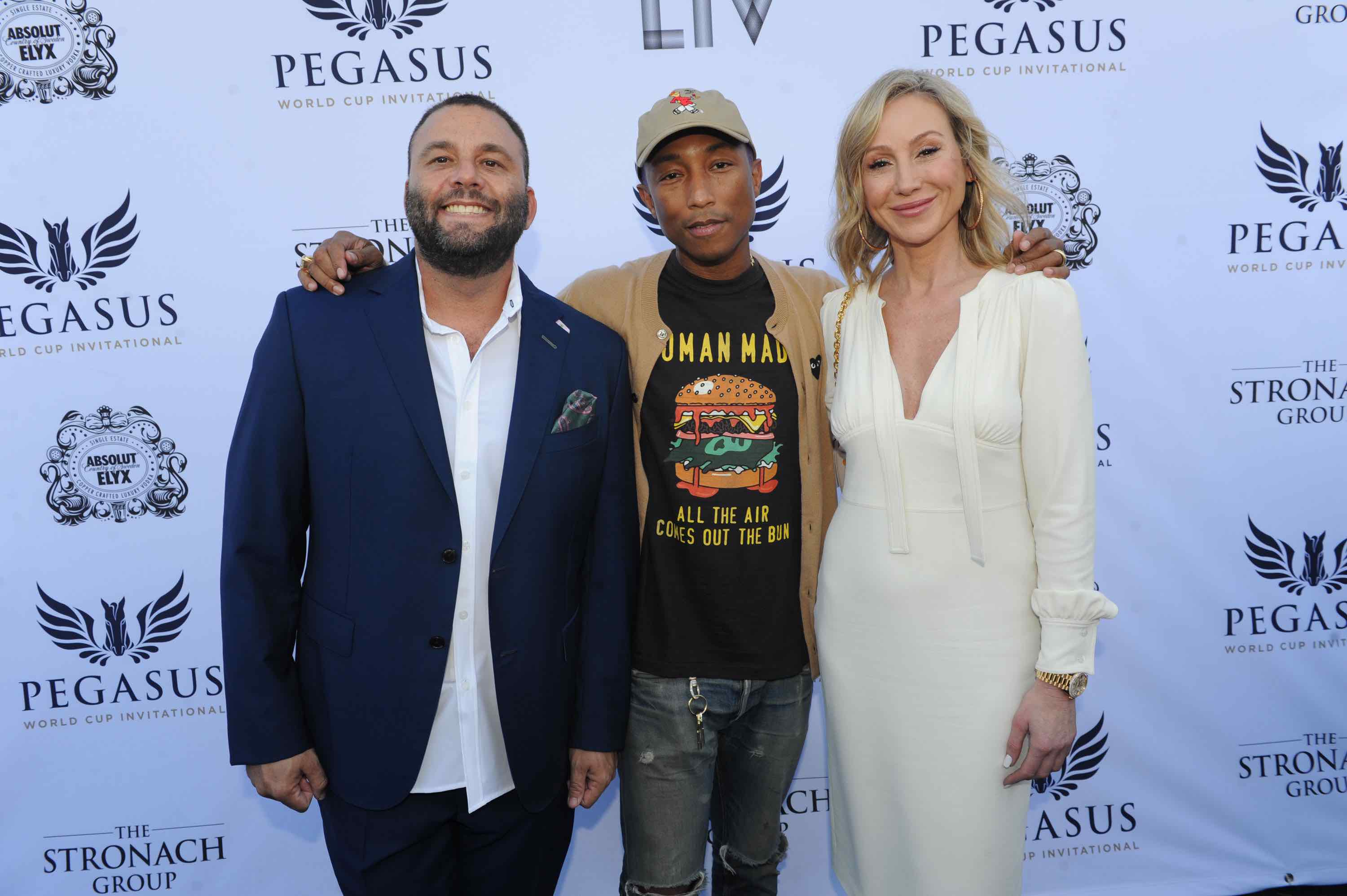 David Grutman, Pharrell Williams, & Belinda Stronach at the $16 Million Pegasus World Cup Invitational - Photo Credit World Red Eye