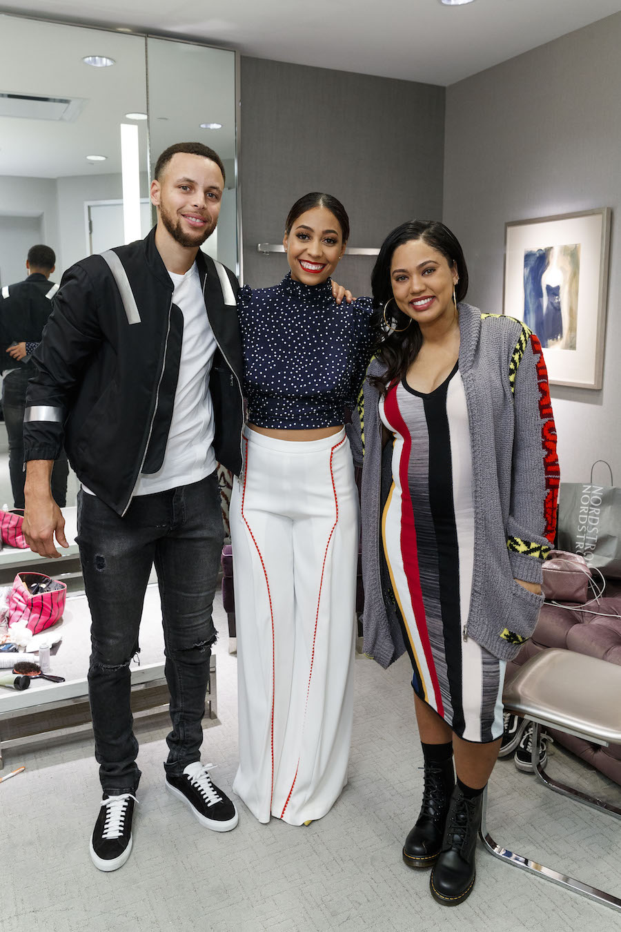 Stephen Curry, Sydel Curry and Ayesha Curry at an event in March