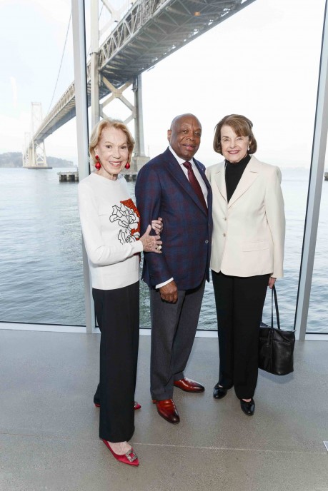 Charlotte Shultz, Willie Brown, and Diane Feinstein attend Presenting Fashion Collaboration Vasily Vein for Major Obsessions in Honor of Mayor Willie Brown's Birthday. (Photo - Drew Altizer)