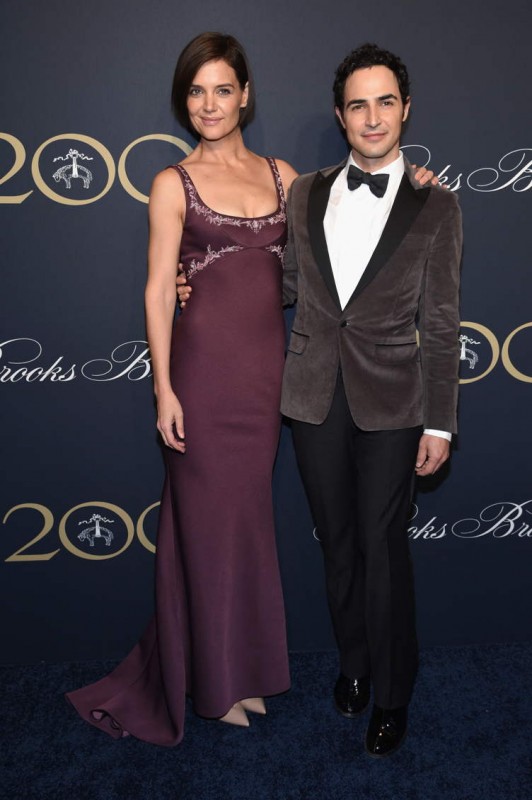 Katie Holmes and Zac Posen attend the Brooks Brothers Bicentennial Celebration At Jazz At Lincoln Center 
