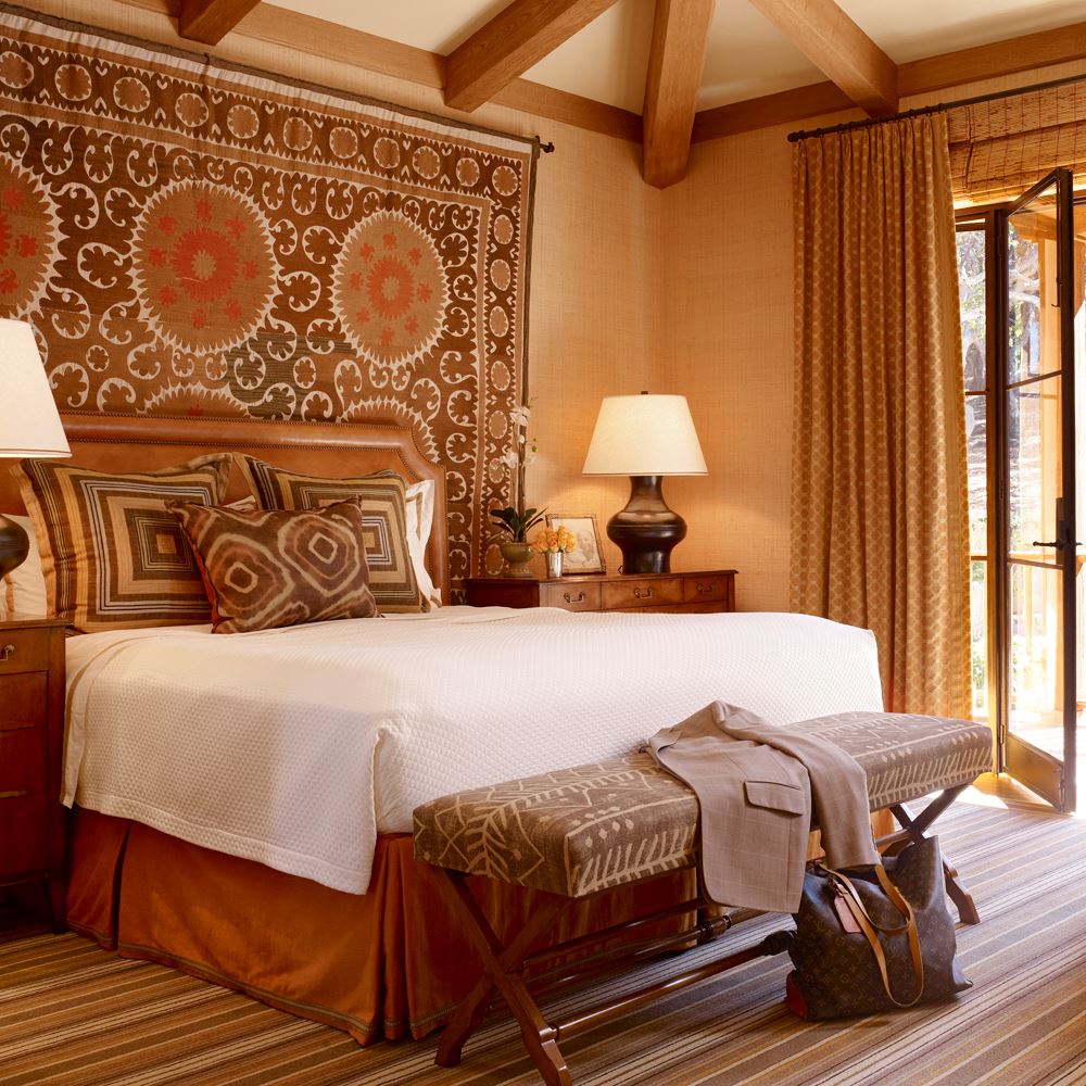 A California bedroom designed by Suzanne Tucker