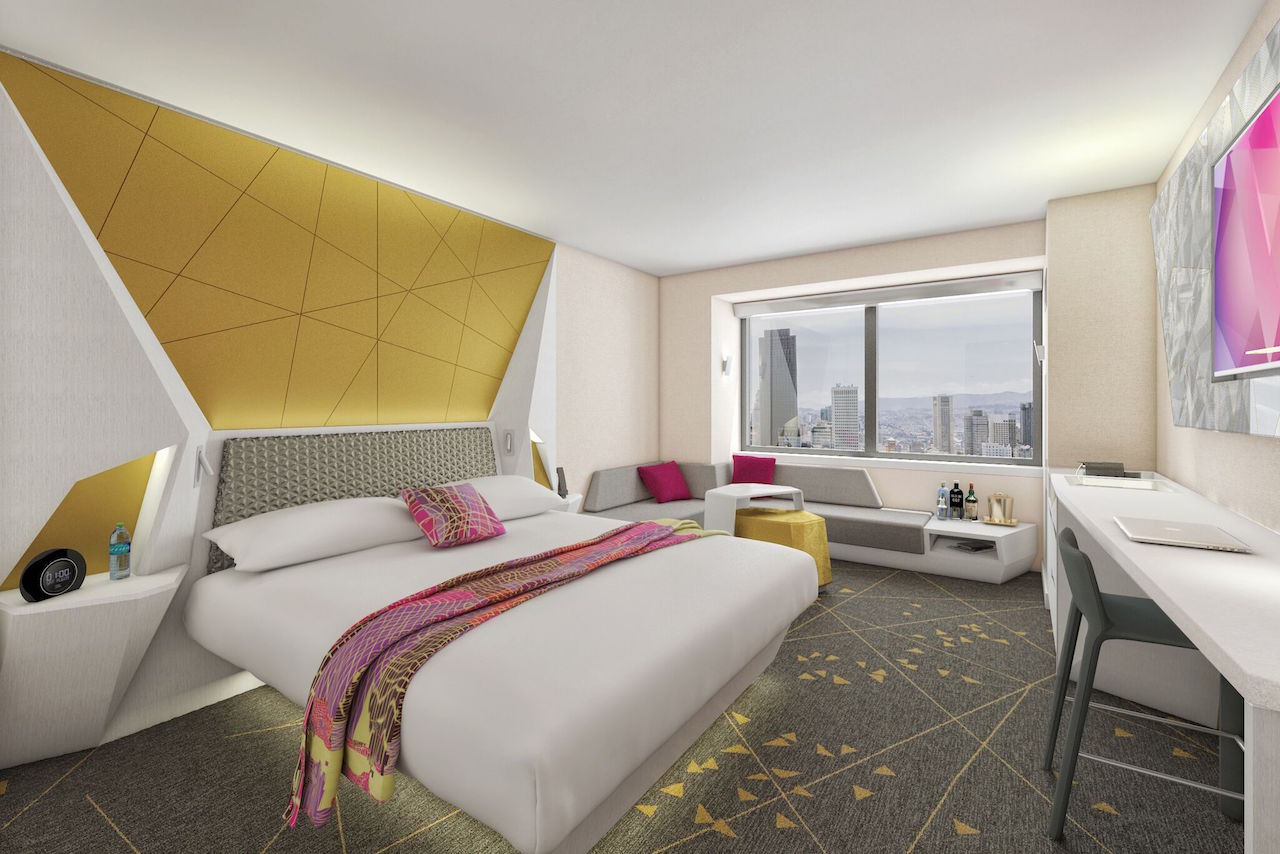 A rendering of the new guest rooms