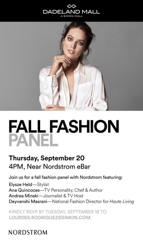 Nordstrom Dadeland Mall Fashion Panel invite