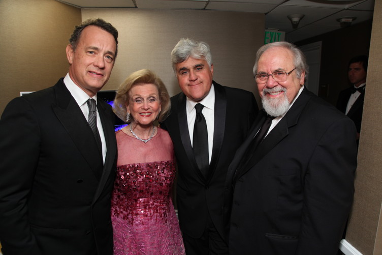 Tom Hanks, Davis, Jay Leno and George Schlatter 