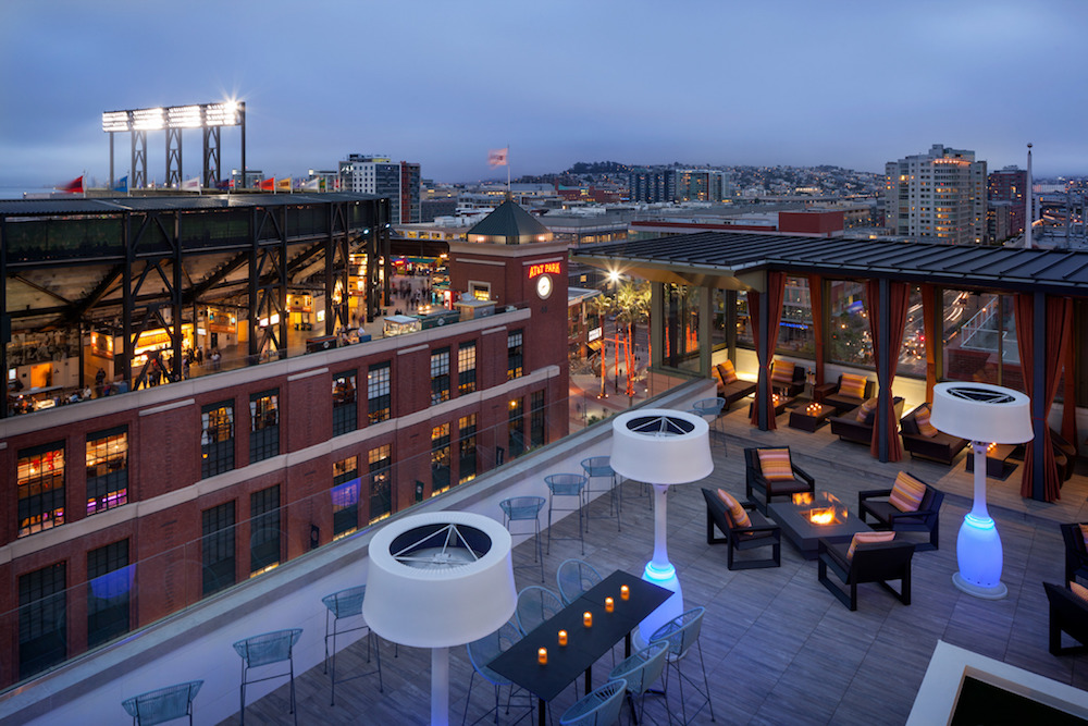 Via's rooftop overlooks AT&T Park