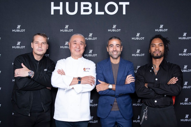 Shepard Fairey, Chef Nobu Matshusa, Jean-François Sberro and Miguel