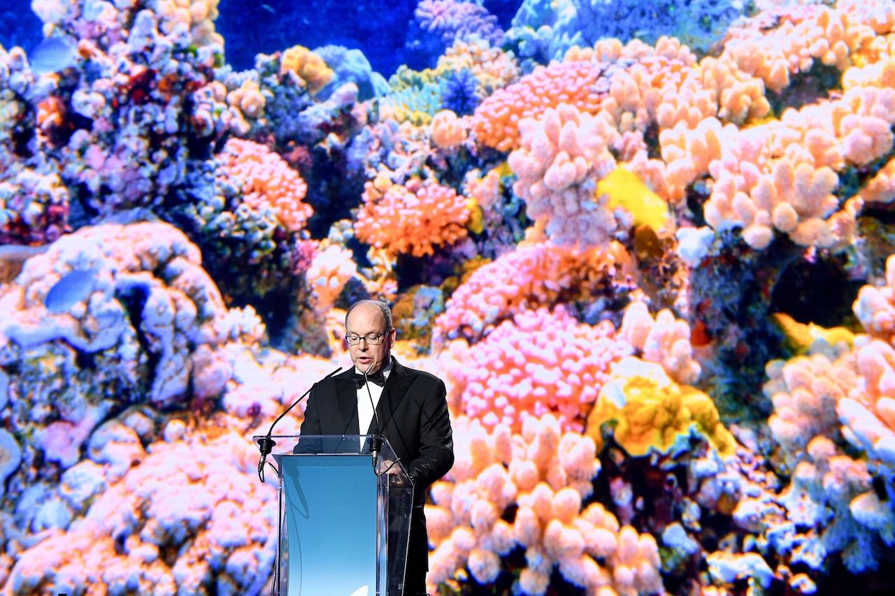 The Prince speaking at the 2018 Monte Carlo gala