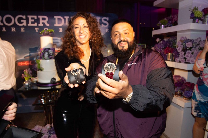 Nicole Tuck and DJ Khaled with Roger Dubuis watches