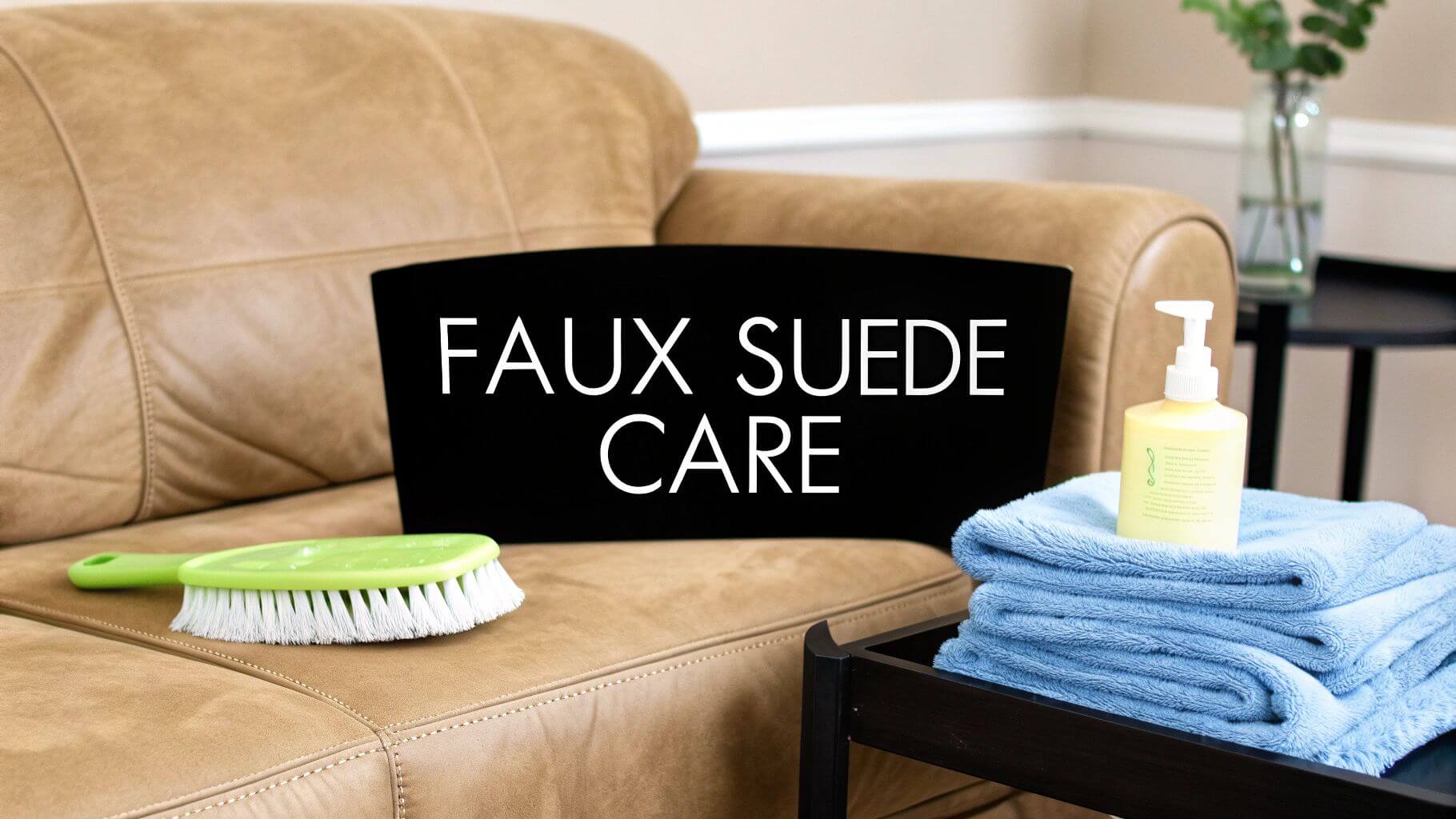 how to clean faux suede sofa