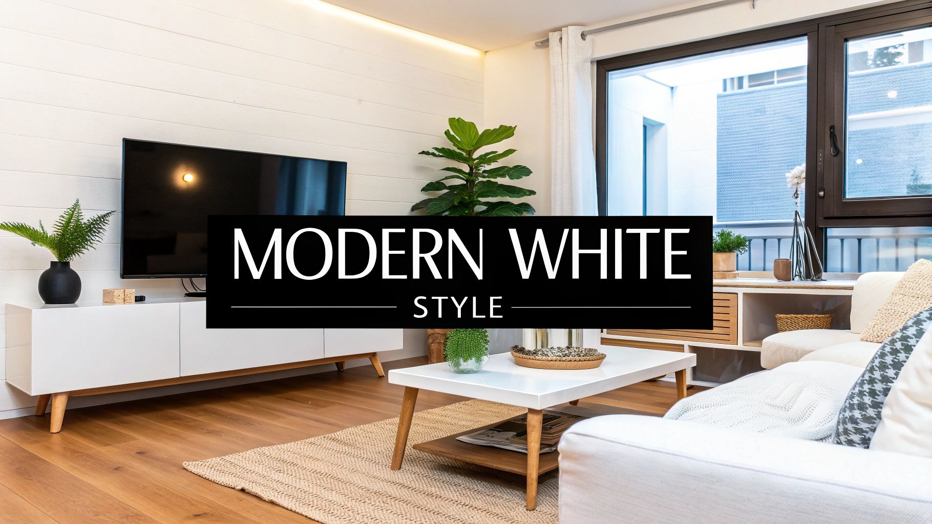 modern white living room