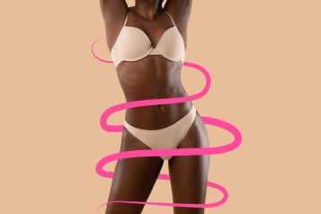Cropped,Of,Well,Fit,Young,Black,Woman,In,Underwear,Posing
