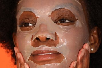 Dr. Dennis Gross Skincare Vitamin C Lactic Biocellulose Brightening Treatment Mask Model Shot