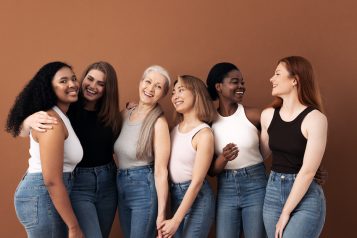 Cheerful,Women,Of,Different,Body,Types,And,Ages,Standing,Together