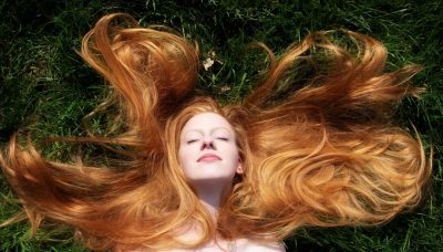 model posing in the garden