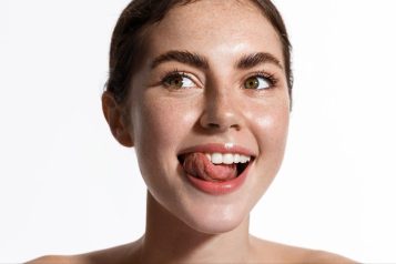 closeup of model with with